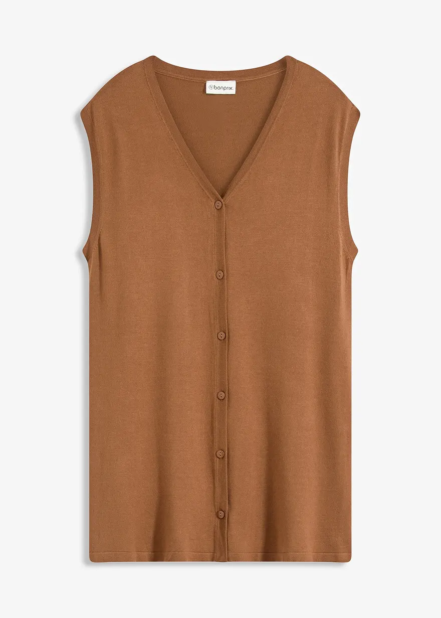 Long-Feinstrickweste