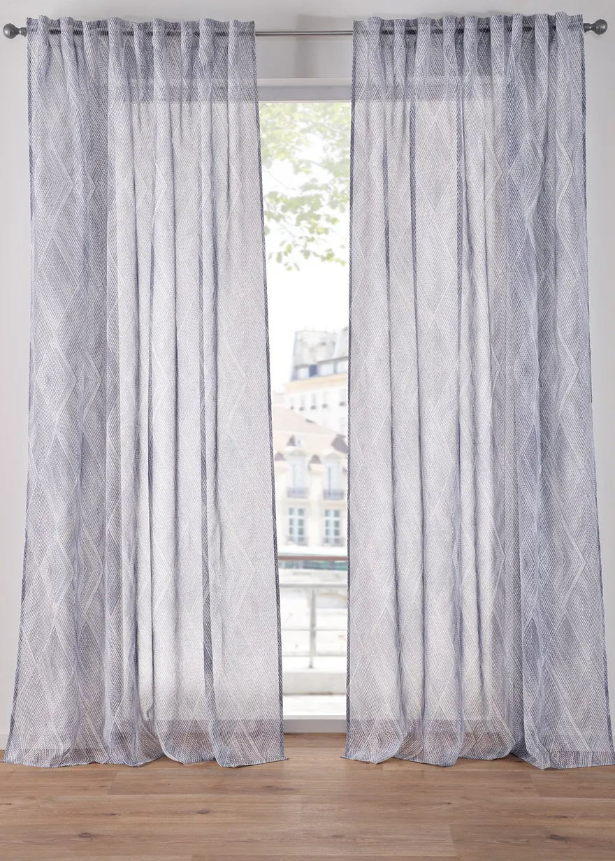 Gardine mit recyceltem Polyester mit grafischem Muster (1er Pack)