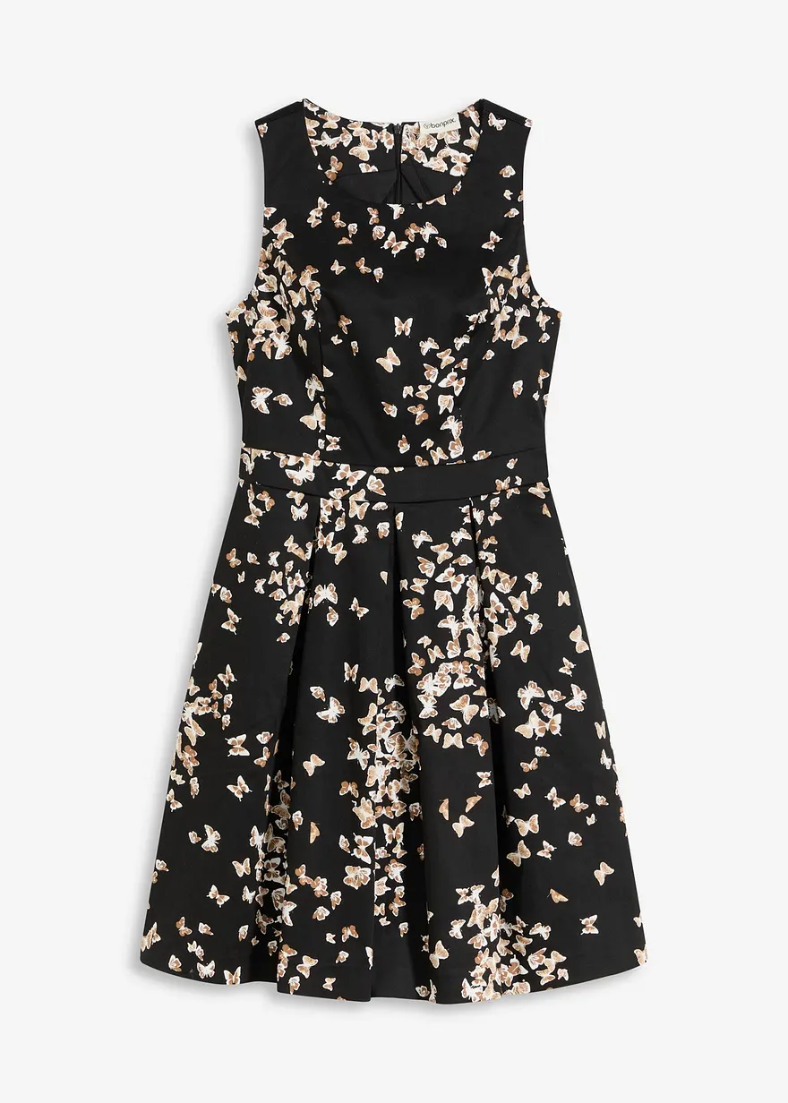 Kleid mit eingelegten Falten und Taschen
