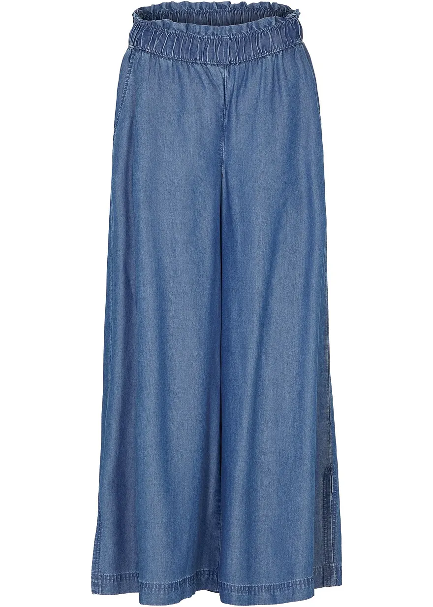 Palazzo-Hose mit Seitenschlitz, 7/8 Länge