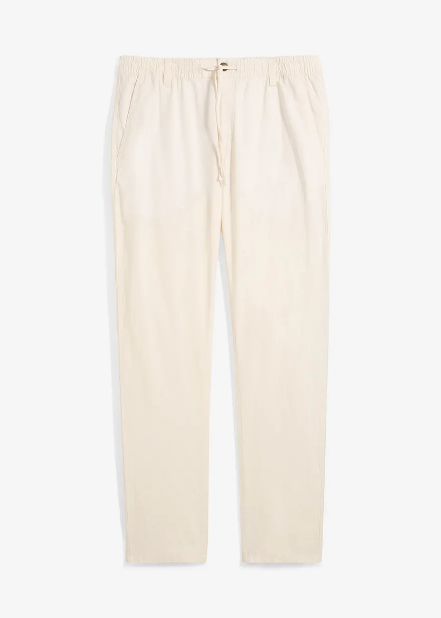 Regular Fit Chinohose mit Leinen, Straight