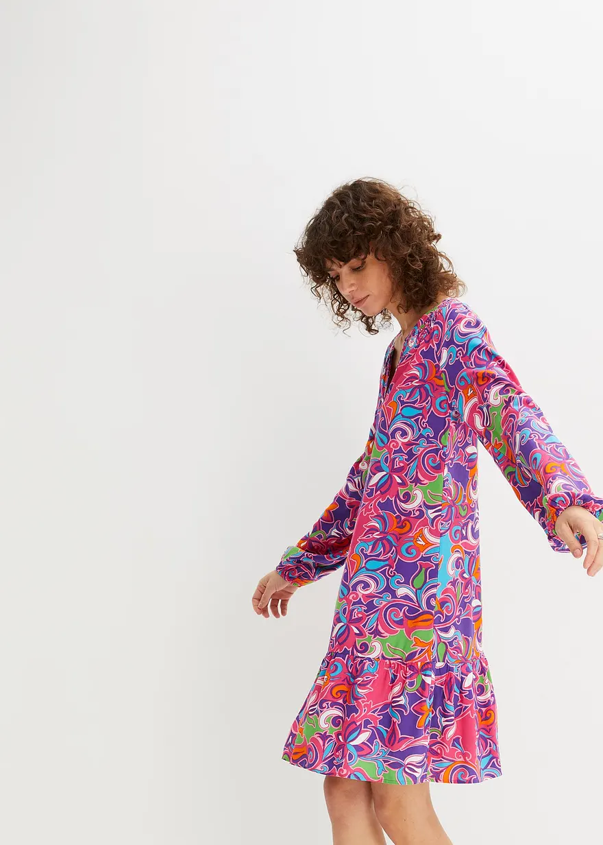 Tunika-Kleid aus fließender Viskose
