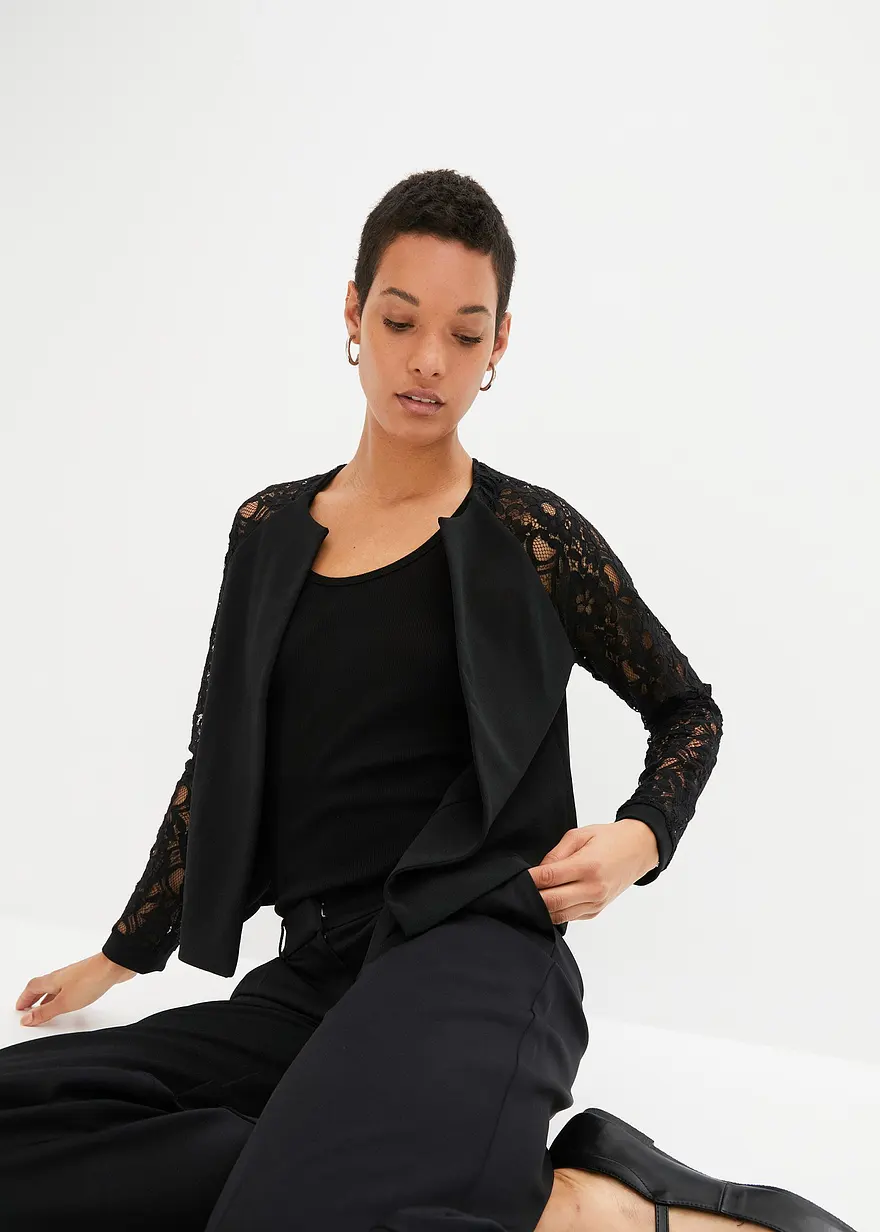 Blazer mit Spitzenärmeln