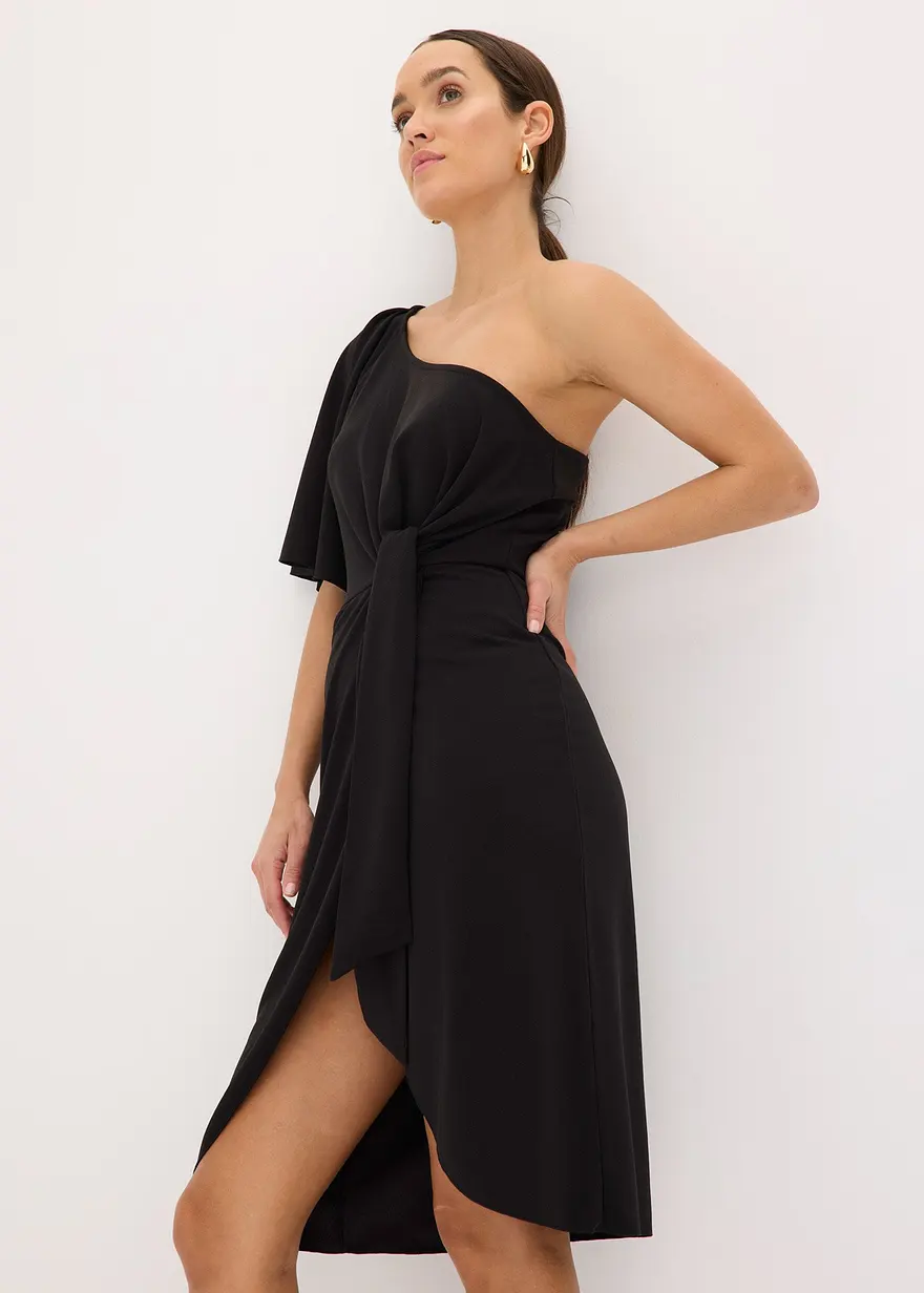 One-Shoulder-Kleid mit Raffung