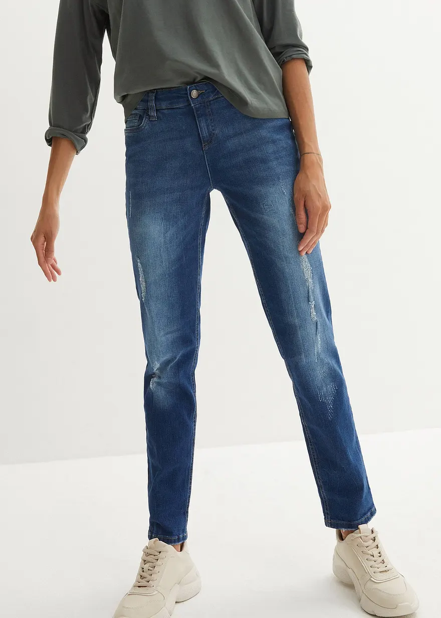 Boyfriend Jeans Mid Waist, Stretch