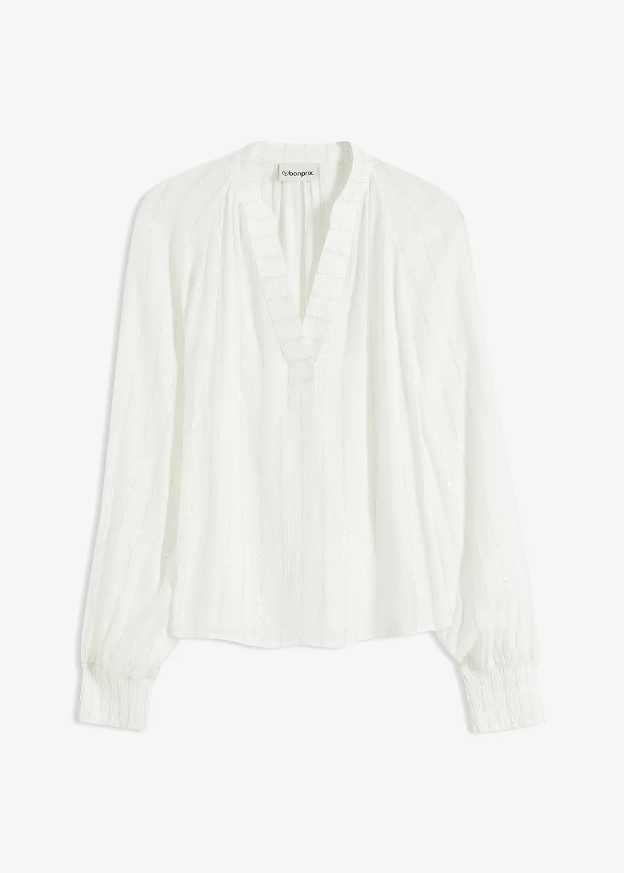 Crinkle-Bluse mit Lurex