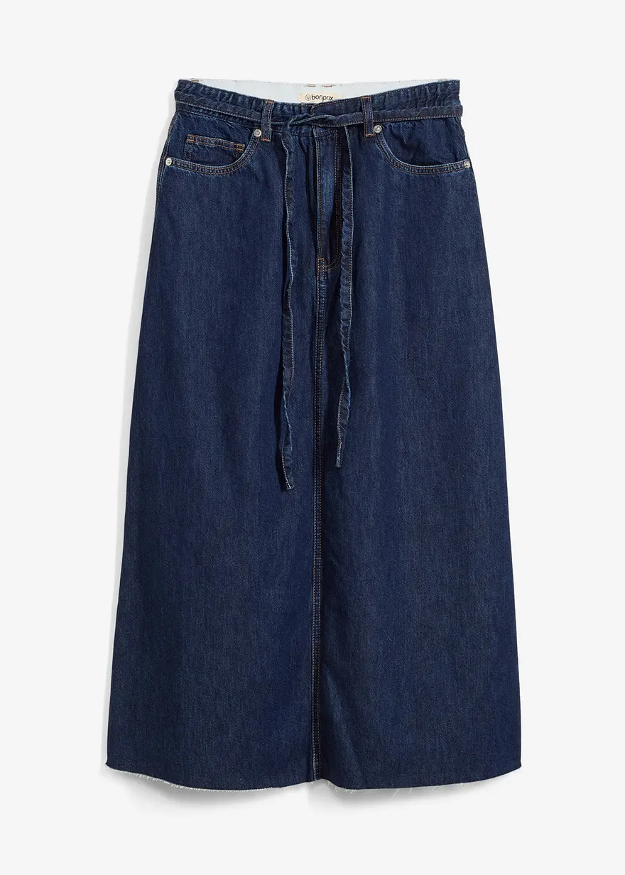 Jeansrock Mid Waist Midilänge, Super Soft