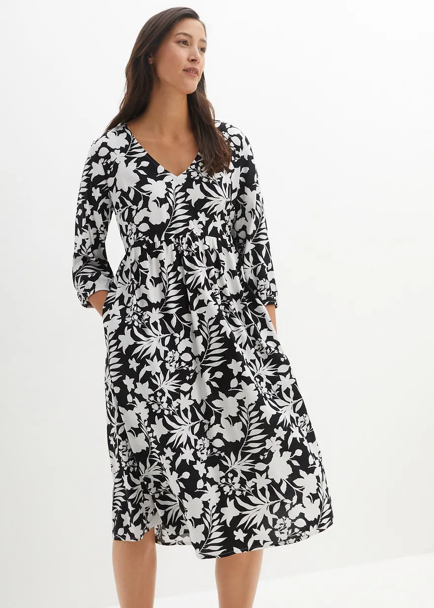 Midikleid aus fließender Viskose
