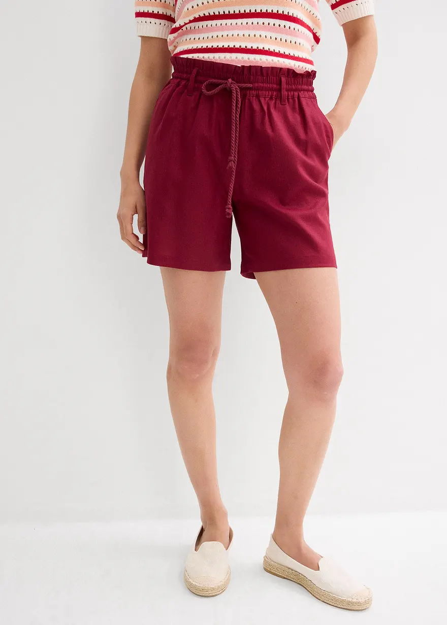 Leinen-Paperbag-Shorts