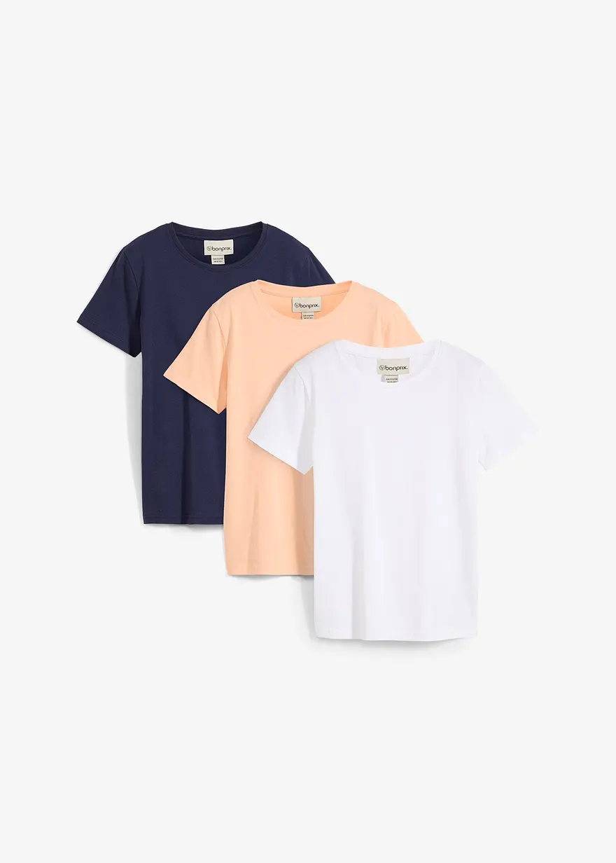 T-Shirt aus reiner Bio-Baumwolle (3er Pack)