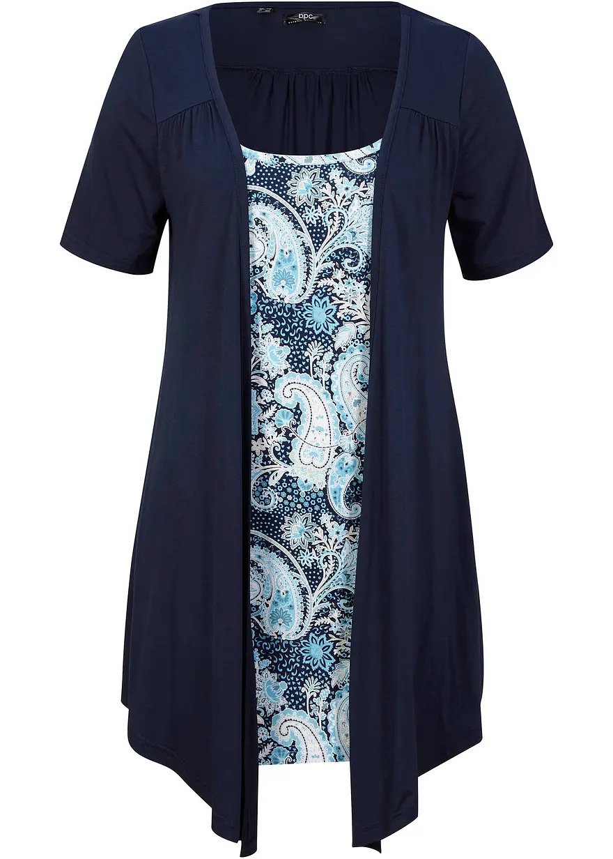Bedrucktes 2in1 Shirt mit Rundhals