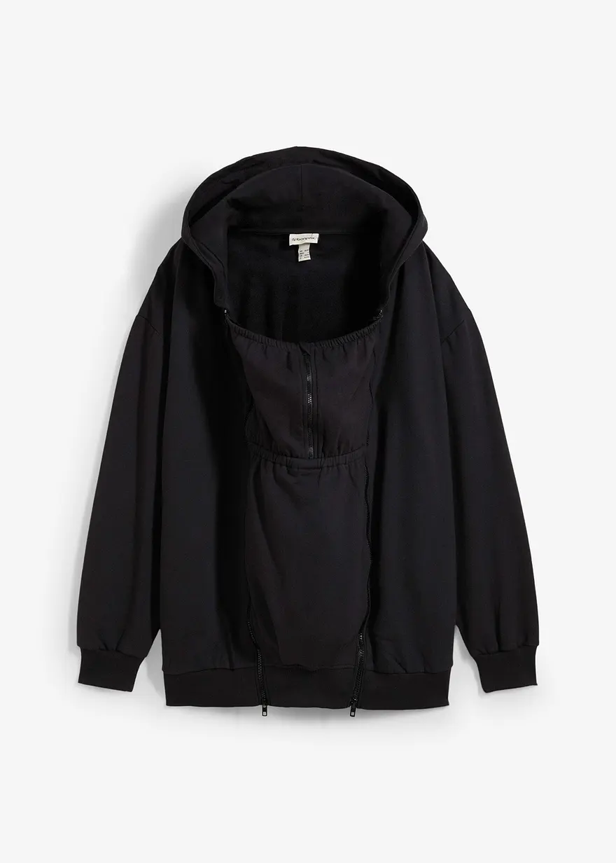 3-in-1 Umstands-Sweatjacke mit Trageeinsatz aus reiner Baumwolle