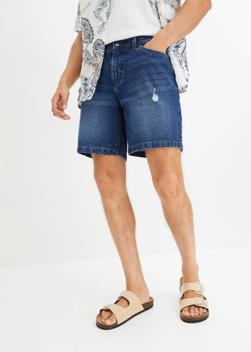 Stretch-Long-Jeans-Shorts, Regular Fit