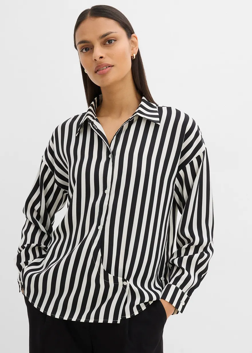 Hemdbluse aus feiner Viskose