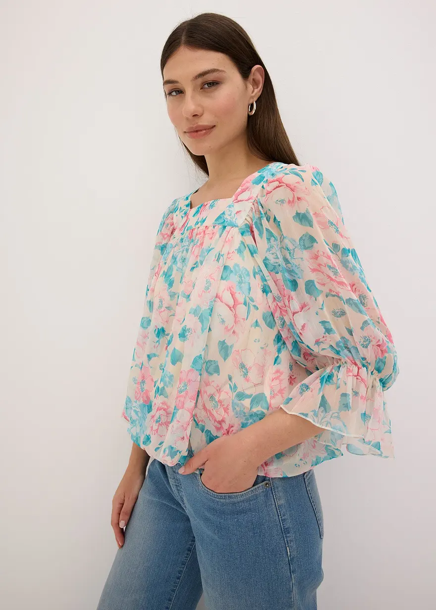 Bluse mit Ballonsaum