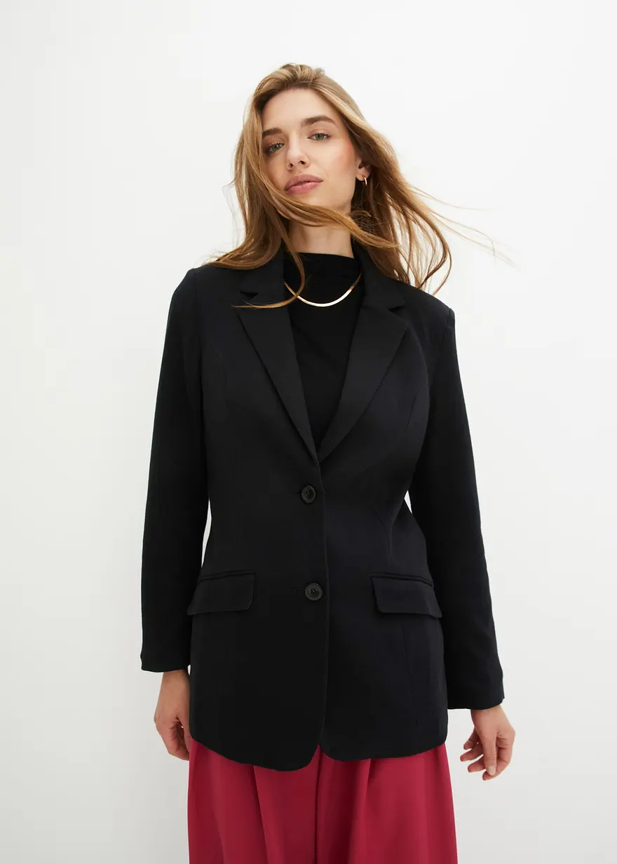 Longblazer aus Baumwoll-Jersey
