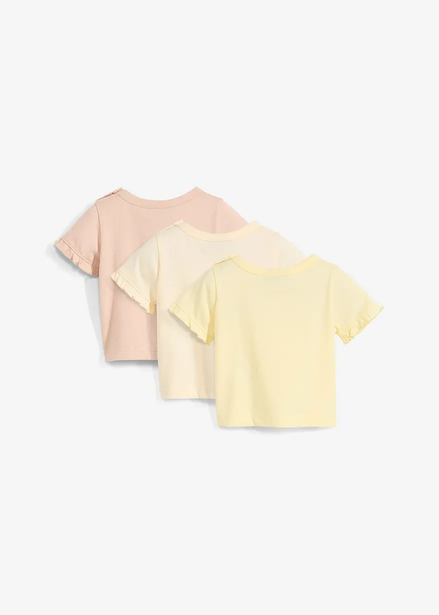 T-Shirts aus Bio-Baumwolle mit Volants (3er Pack)