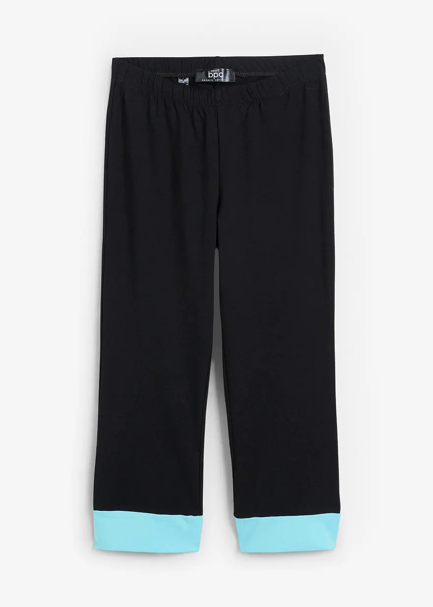 Capri-Leggings mit Kontrastbündchen