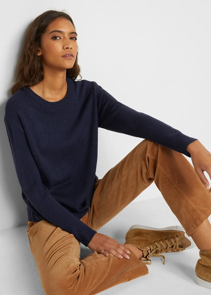 Strick-Pullover mit Rundhals-Ausschnitt