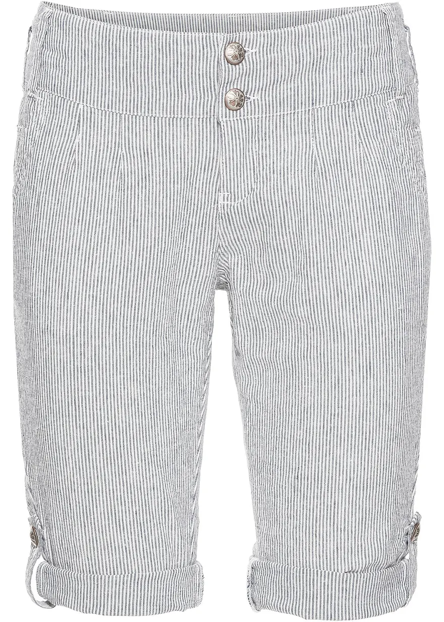 Gestreifte Shorts aus Leinen