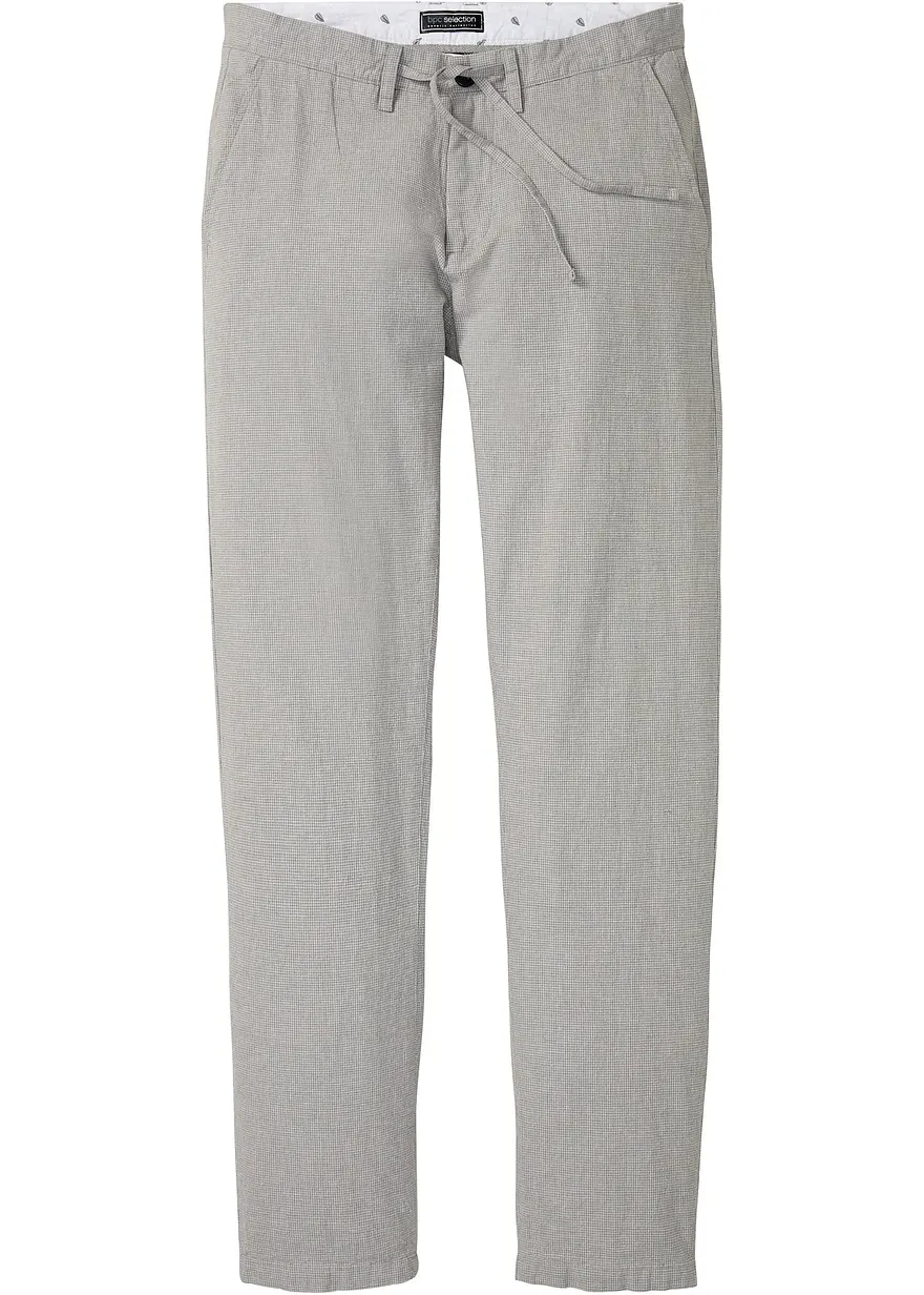 Regular Fit Schlupf-Chinohose mit Leinen, Straight