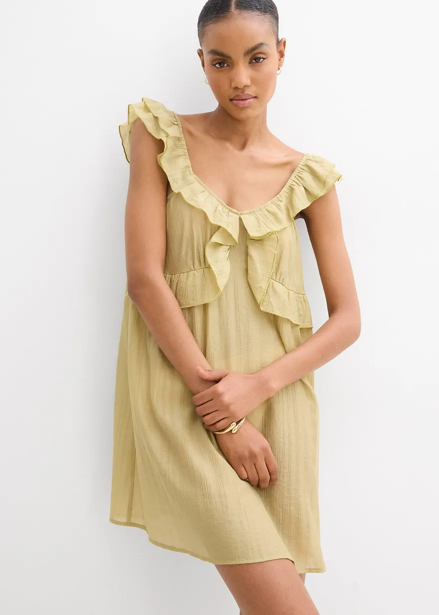 Transparentes Minikleid mit Volants