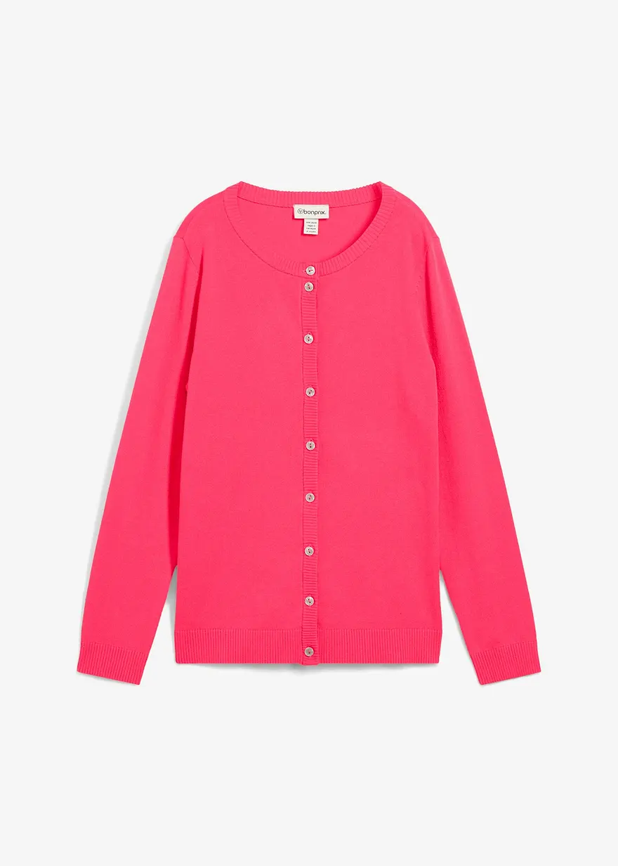 Strickjacke, Rundhals