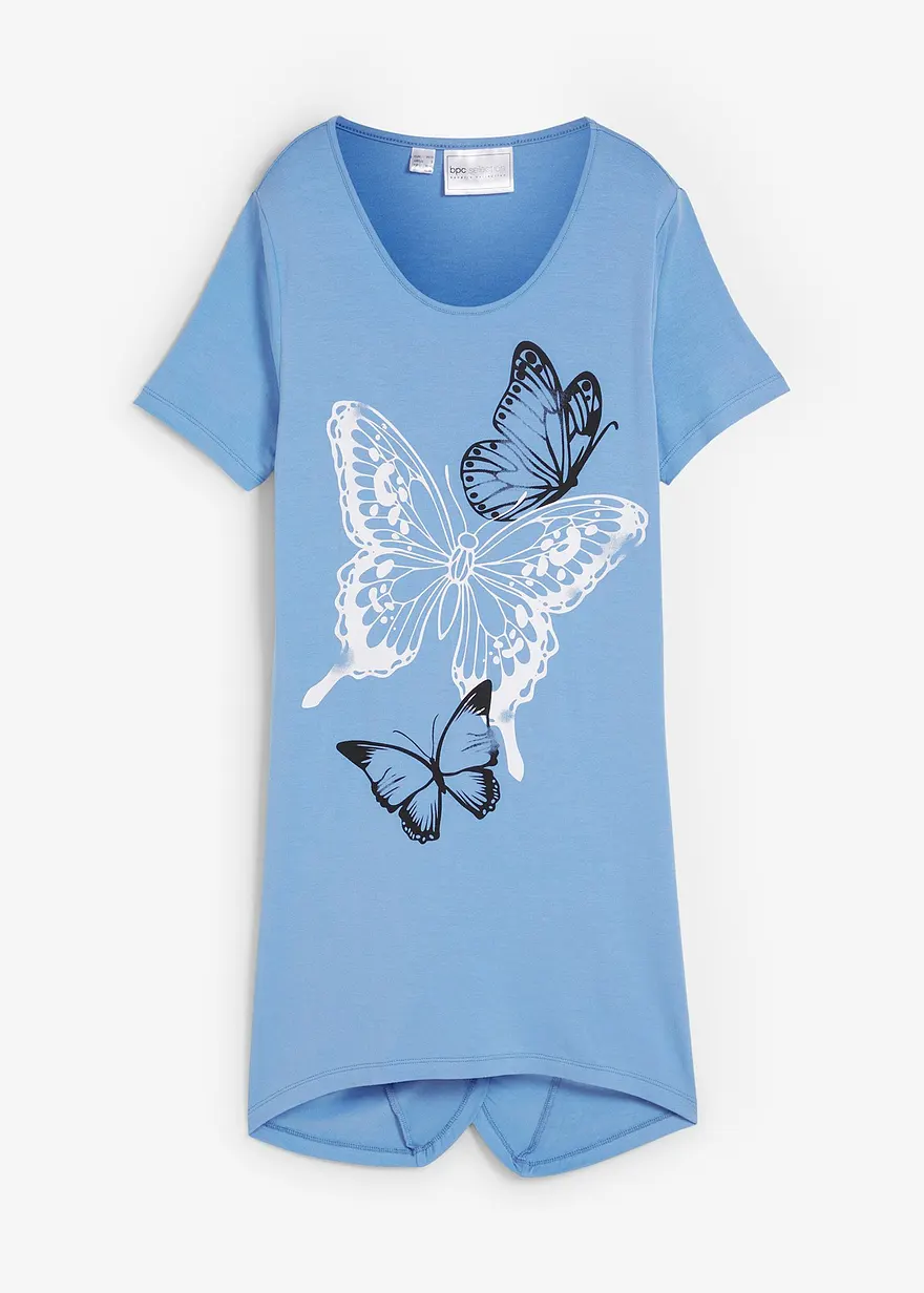 Longshirt mit Zipfel und Schmetterlingsmuster