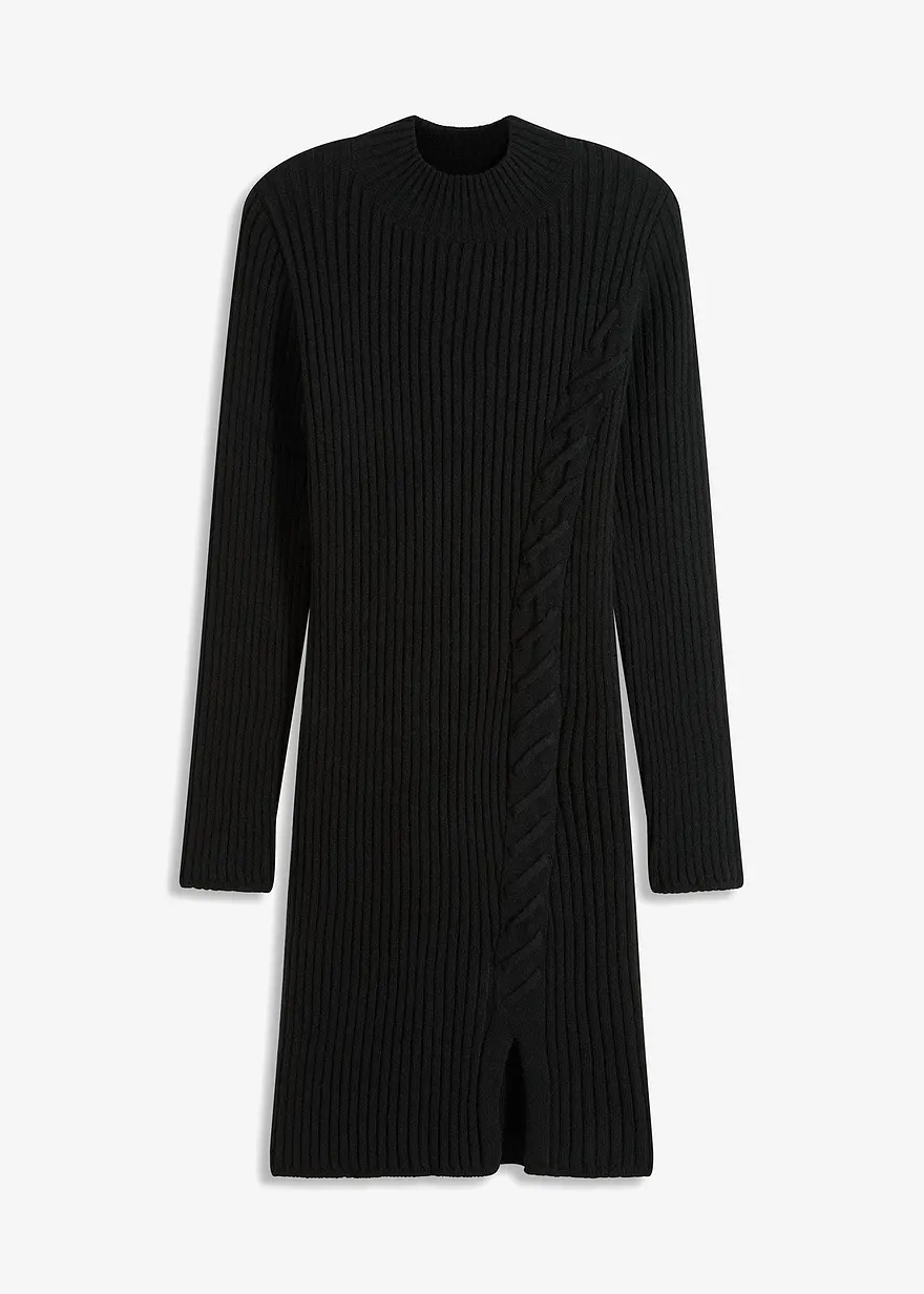 Figurbetontes Strickkleid mit Schnürung