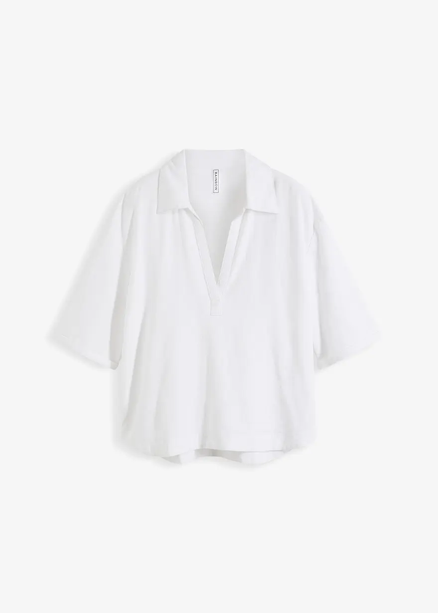 Bluse aus kühlendem Leinen-Viskose-Mix