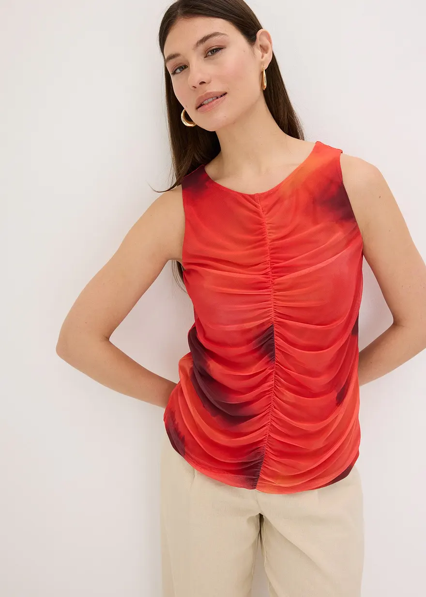 bedrucktes Top aus softem Mesh