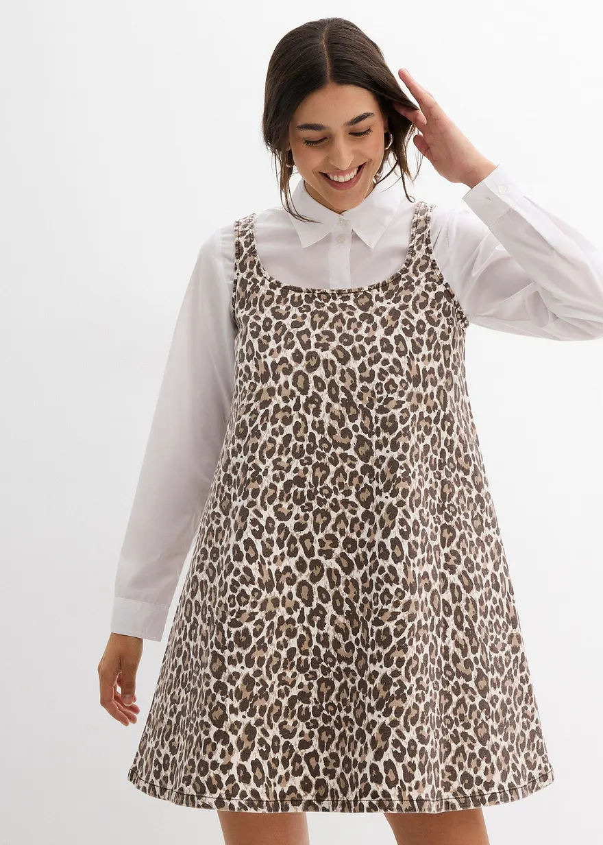 Minikleid aus elastischem Baumwoll-Mix