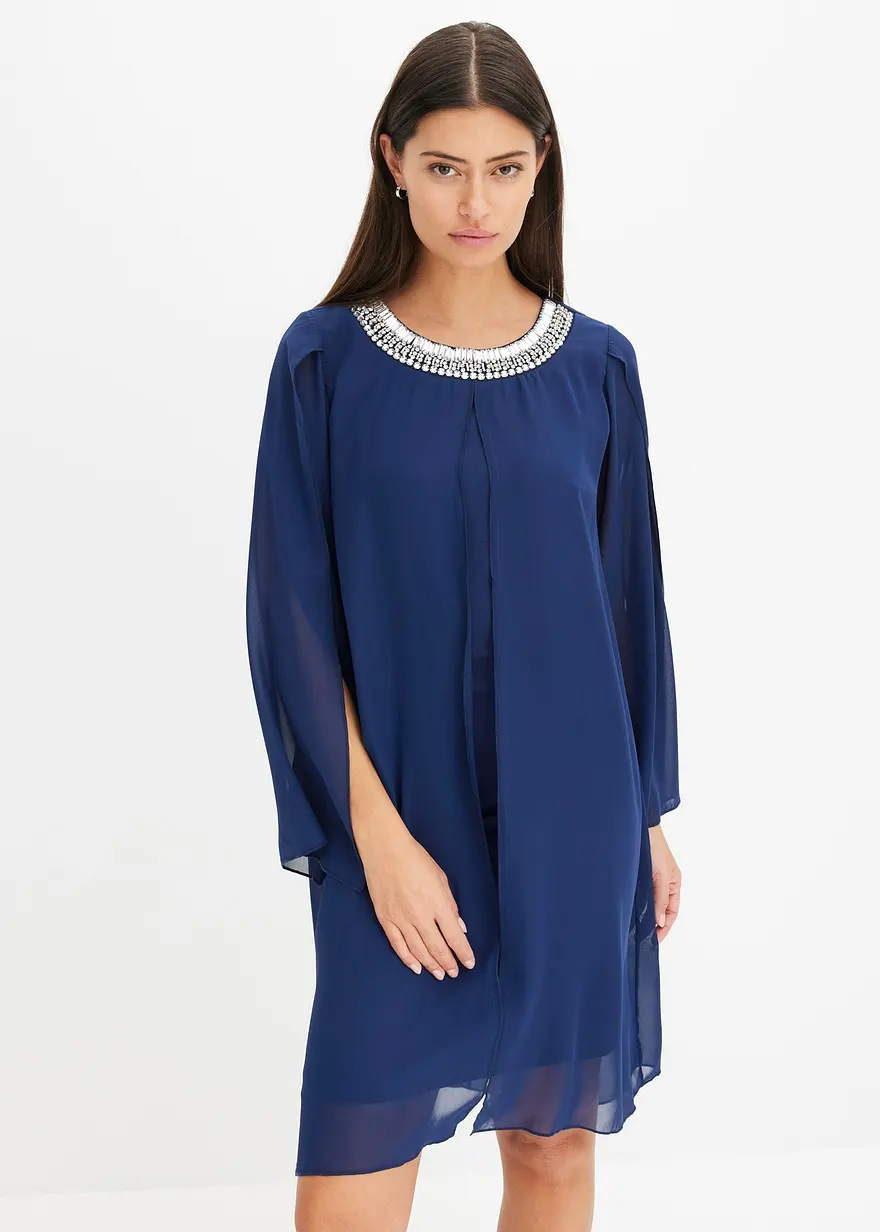 Chiffonkleid mit Strassstein-Applikation
