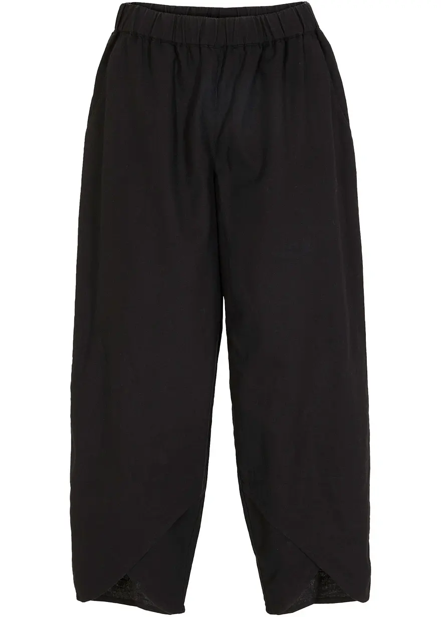 3/4-Hose aus leichtem Leinen-Mix