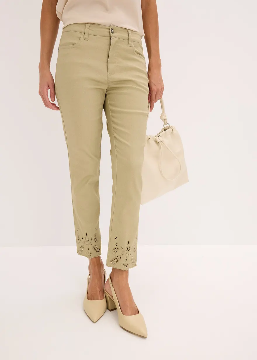 Stretchhose mit Lochstickerei