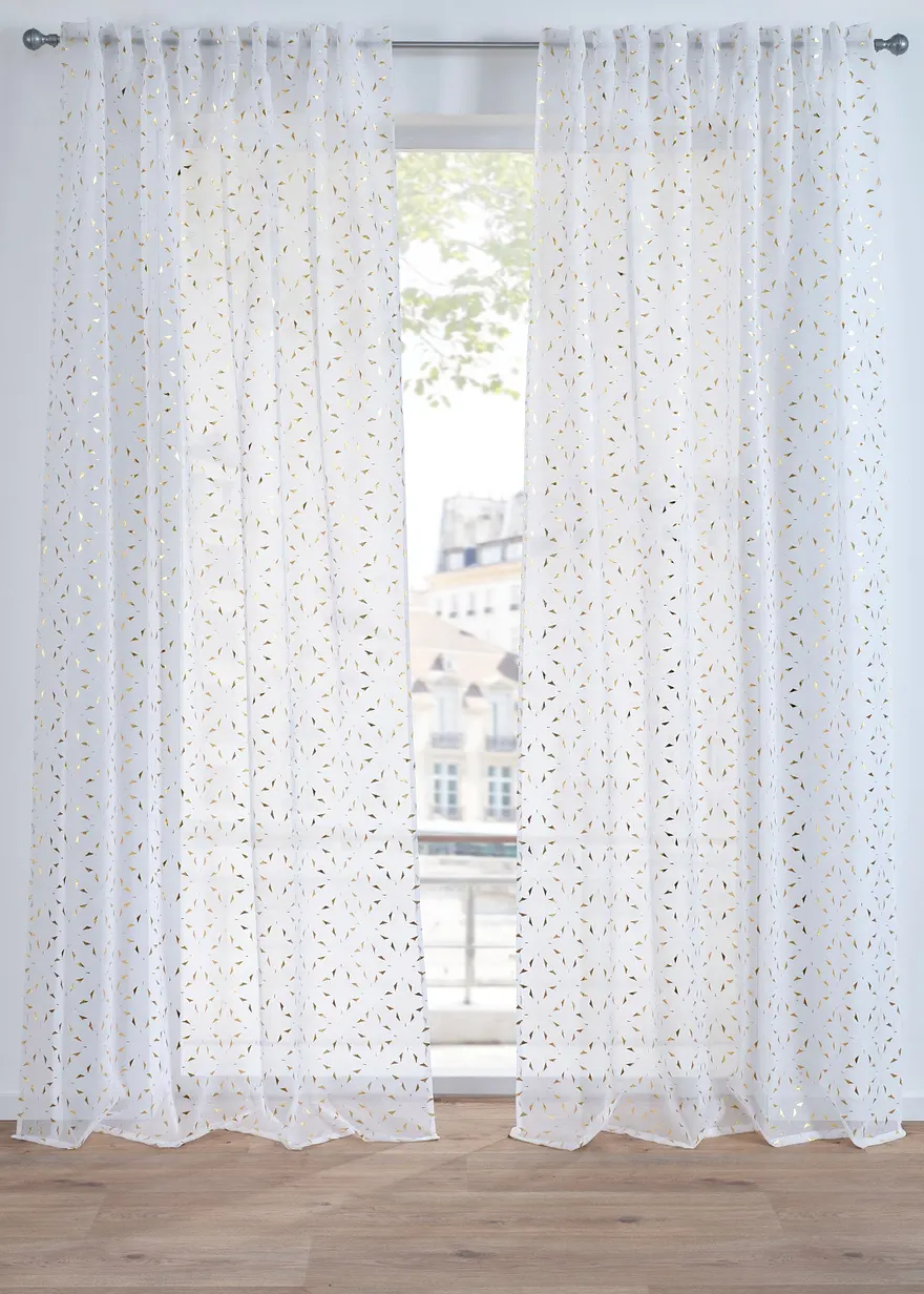 Gardine mit recyceltem Polyester mit Glanzdruck (1er Pack)