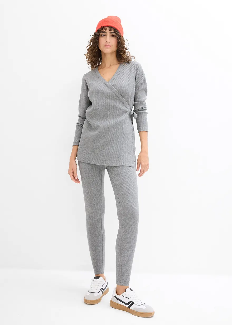 Umstands-Wickelshirt mit bequemer Leggings (2-tlg.Set)