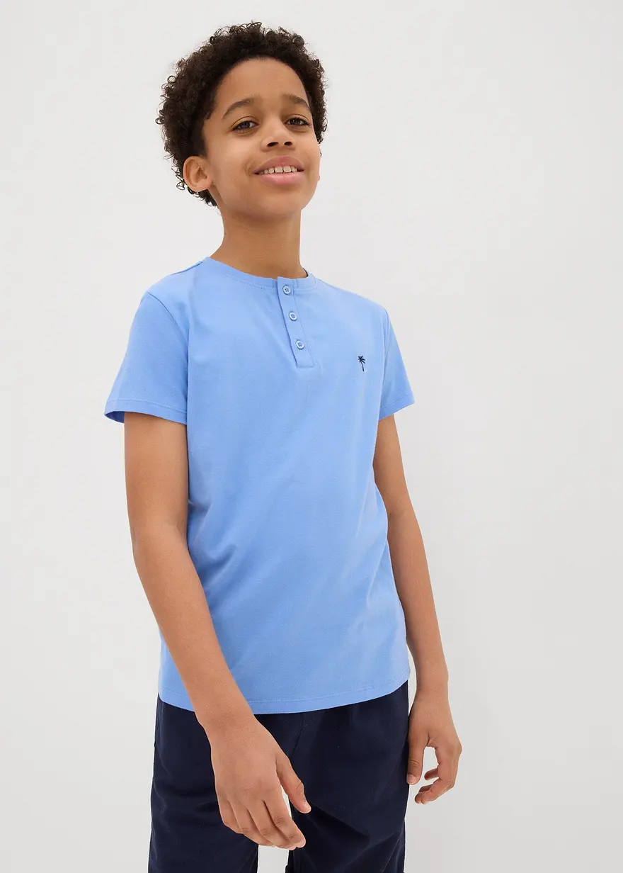Kurzärmeliges Henleyshirt (2er Pack) aus Bio Baumwolle