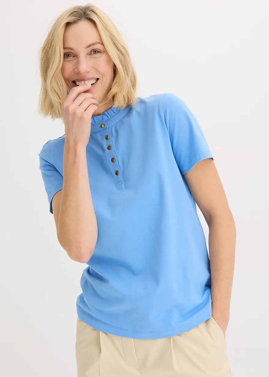 Shirt aus Baumwolle mit Rüschen