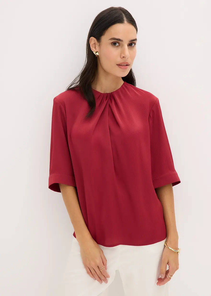 Blusenshirt aus glänzendem Satin