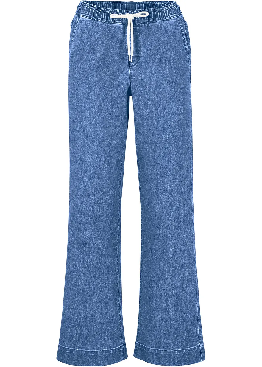 Wide Leg Jeans Mid Waist, Stretch