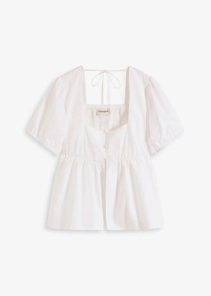 Bluse mit Puffärmeln und Knöpfen