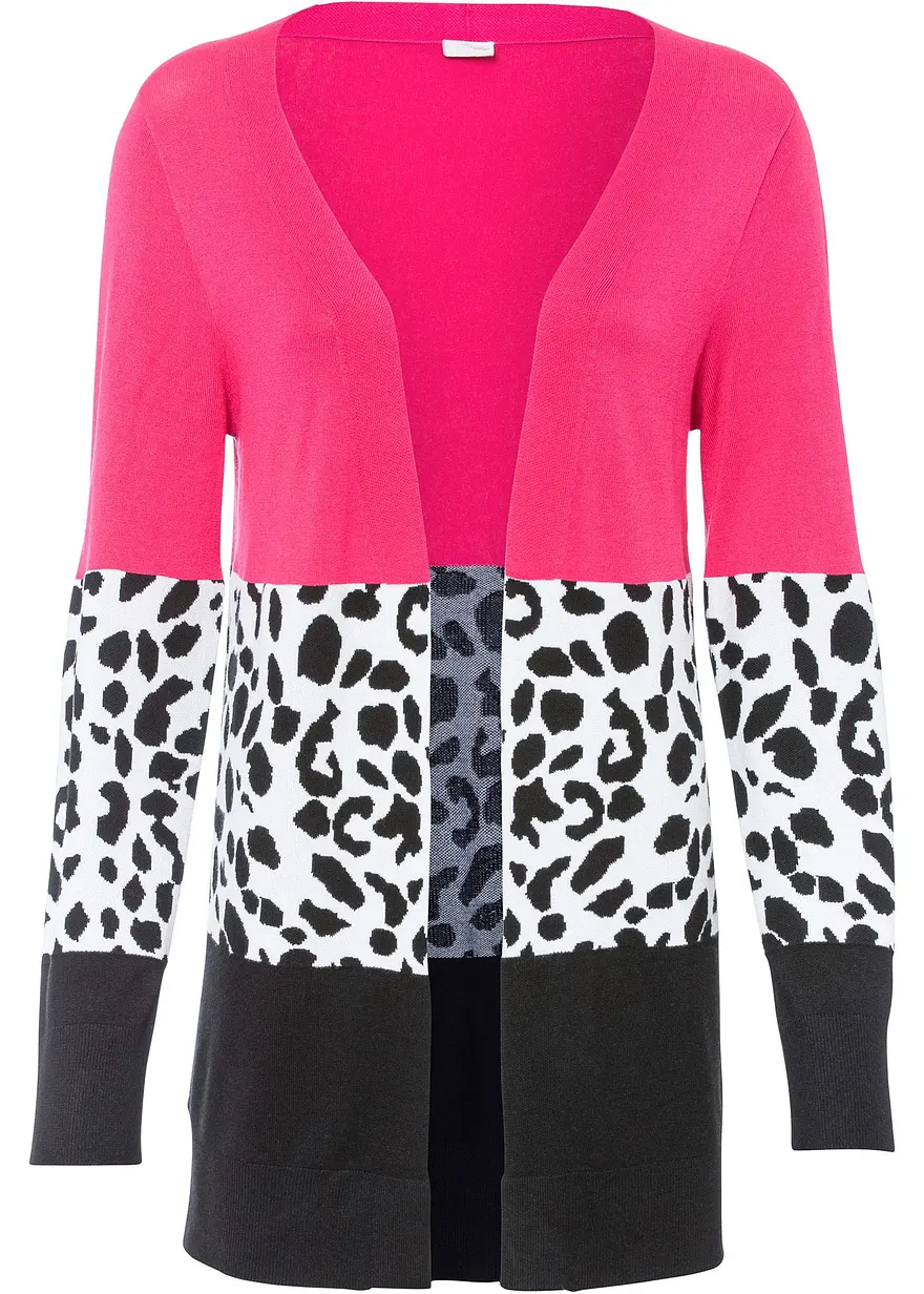 Gerippte Longstrickjacke