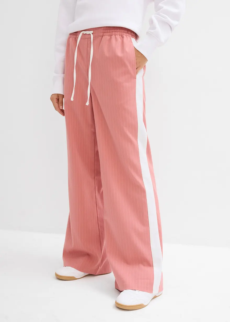 Weite Schlupfhose mit Kontrasstreifen