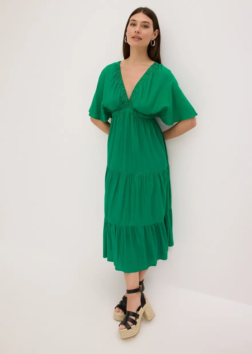 Midikleid aus fließender Viskose