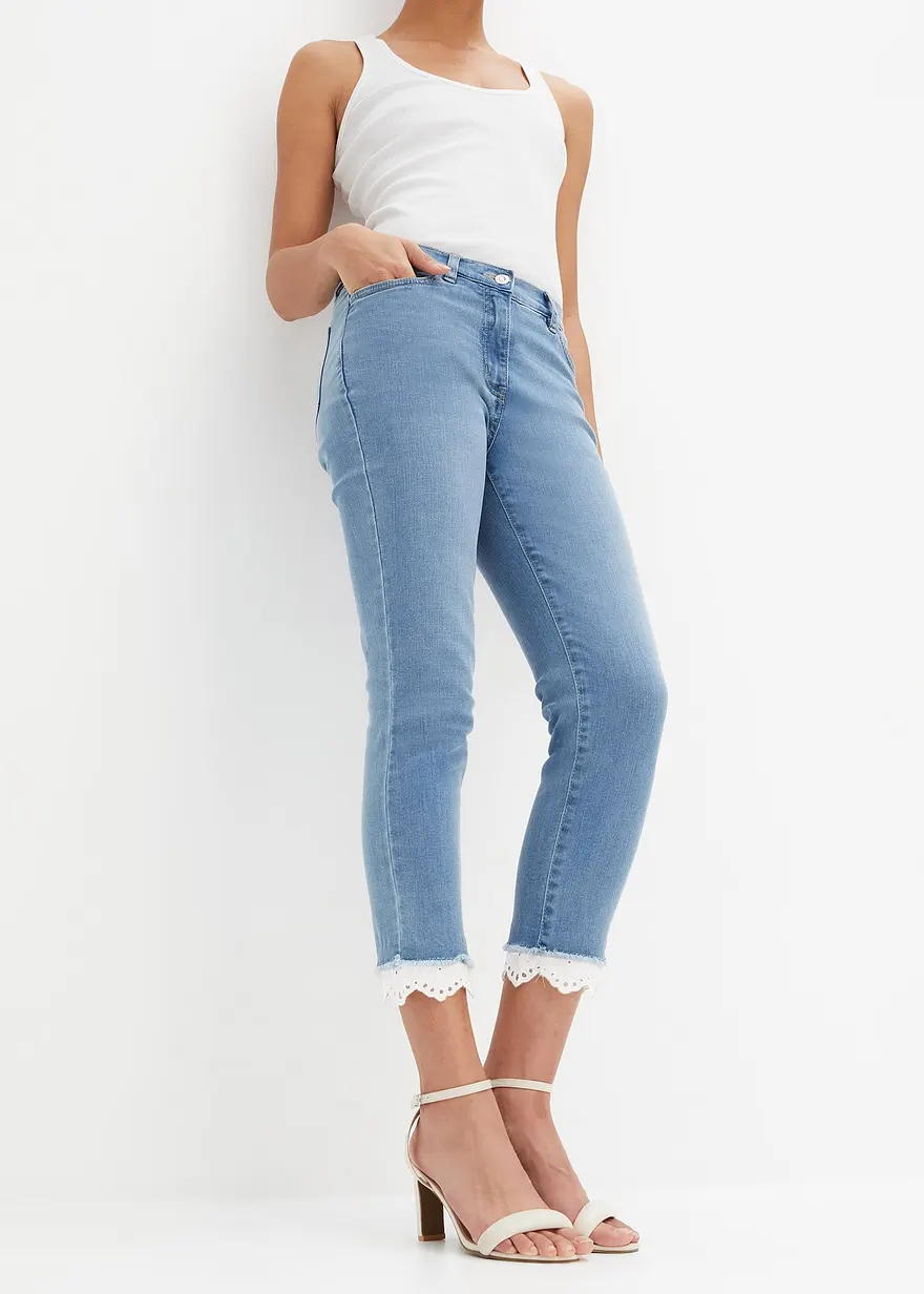 Stretch-Jeans mit Bordüre