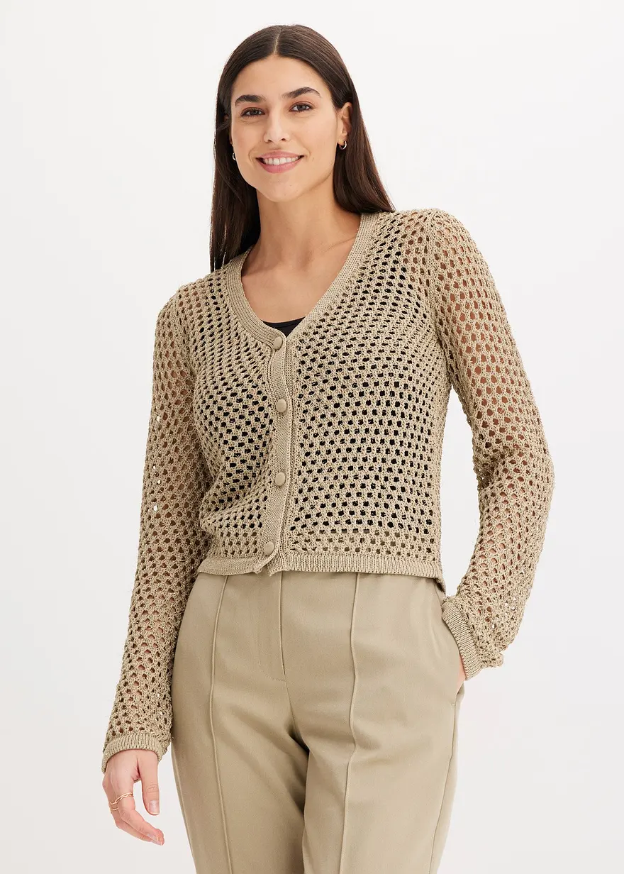 Ajour-Strickjacke