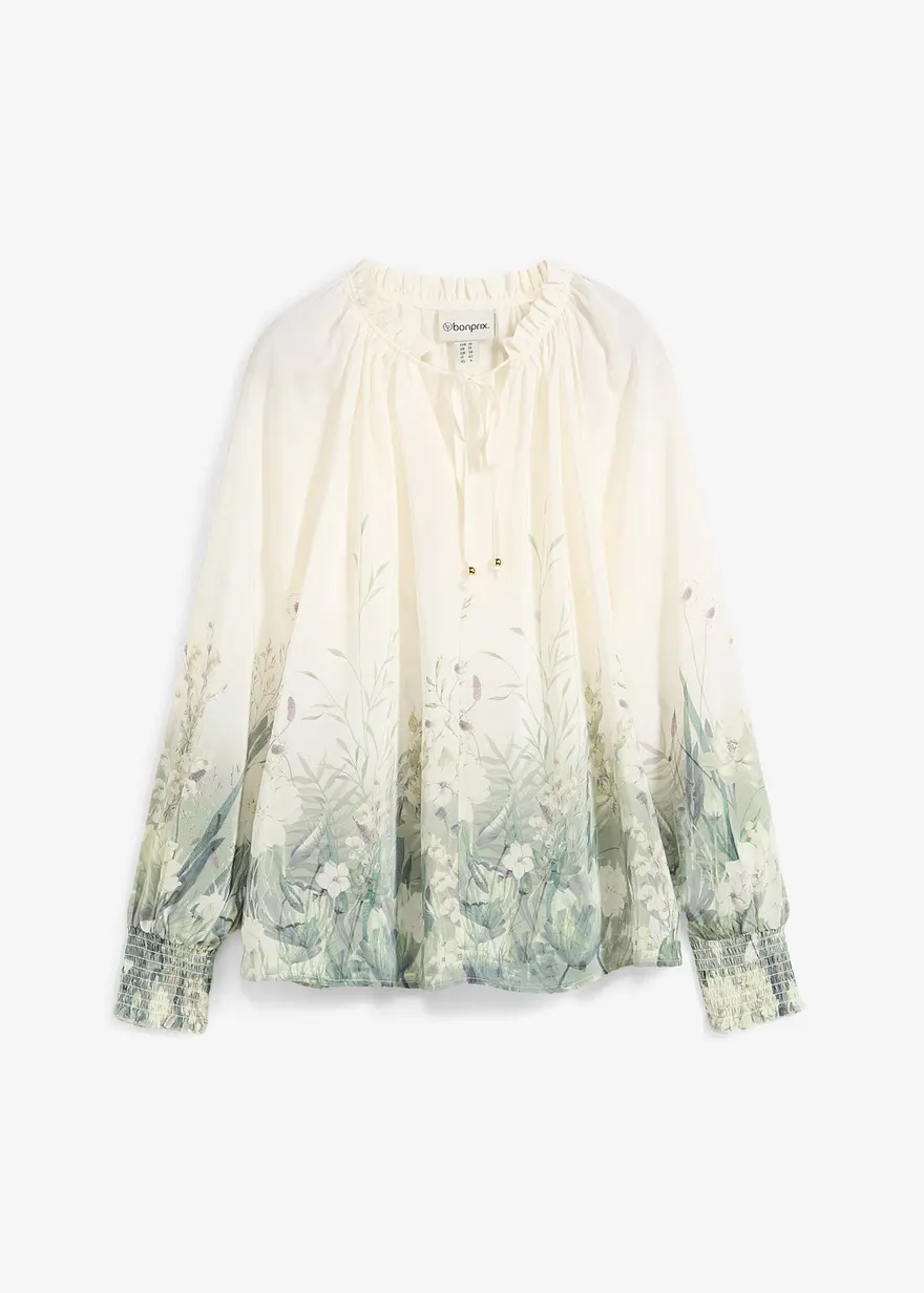 Bluse mit Seidenanteil