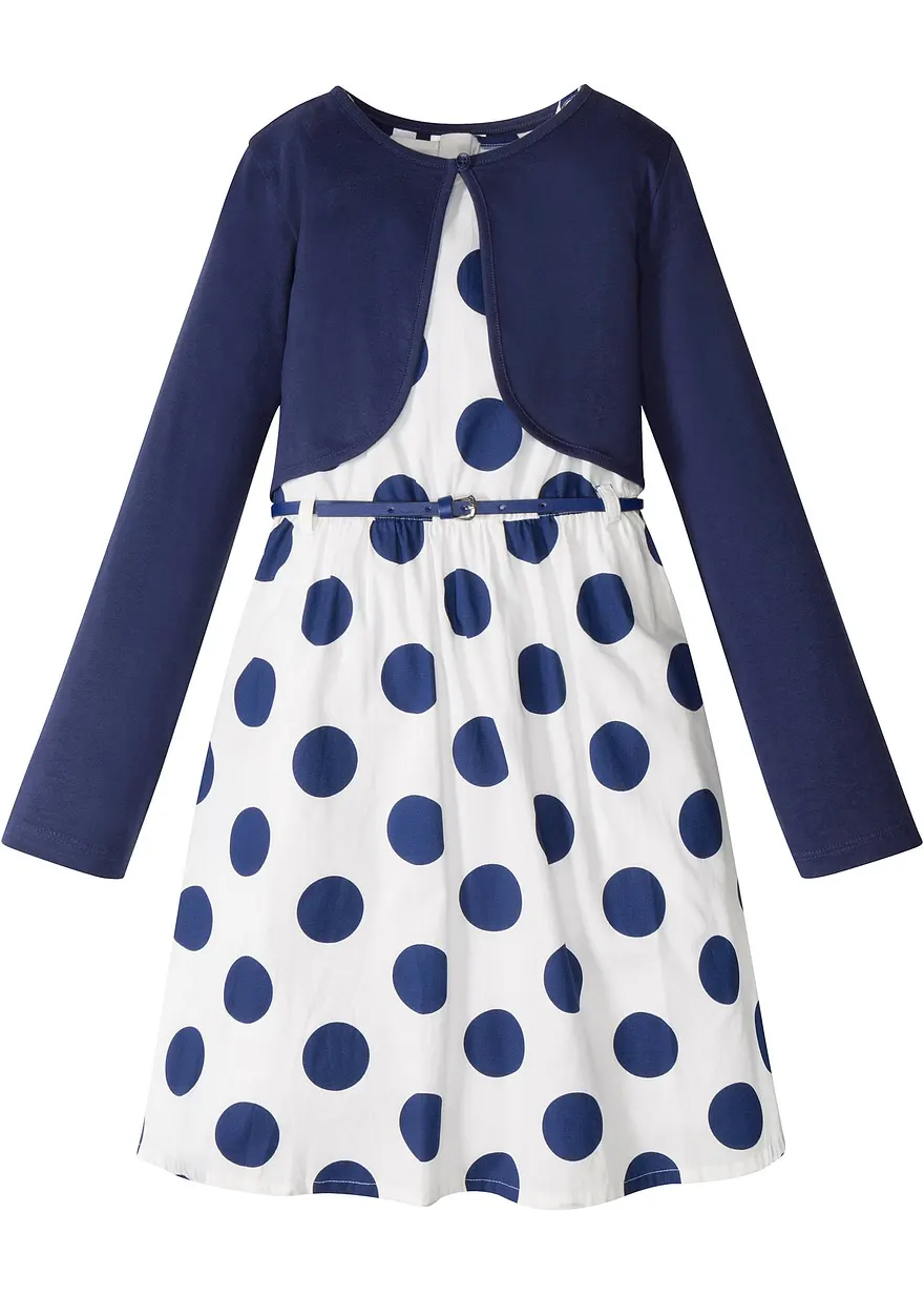 Kleid + Gürtel + Bolero (3-tlg. Set)