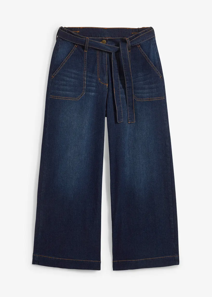 Wide-Leg-Jeans High Waist, Bequembund cropped
